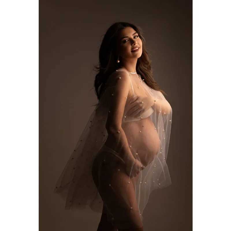 Pearls Maternity dresses photoshoot baby shower dresses pregnant woman Pregnancy Dress X250224