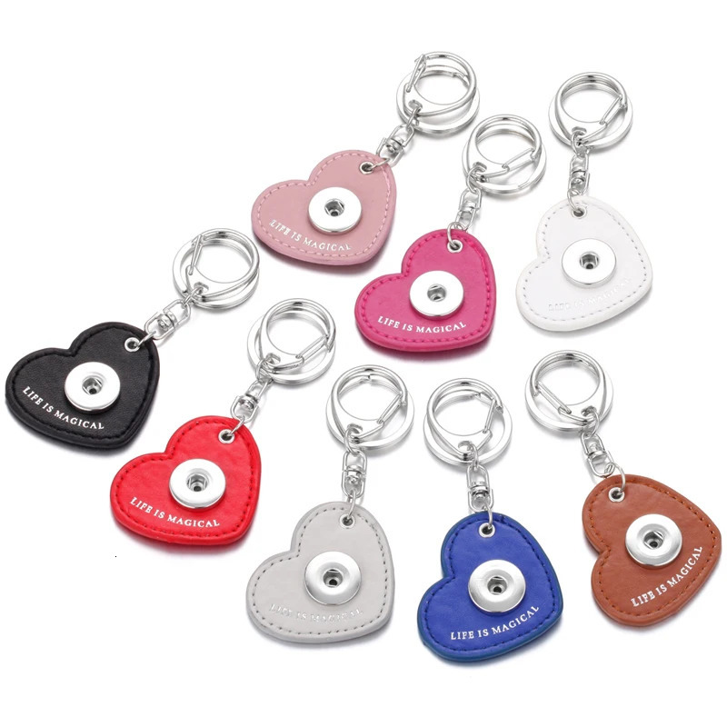 10pcs/lot Wholesale Snap Jewelry 18mm Snap Button Leather Keychain Keyring 18mm 20mm Snap Buttons Jewelry Snap Keyring Key Chain 250305