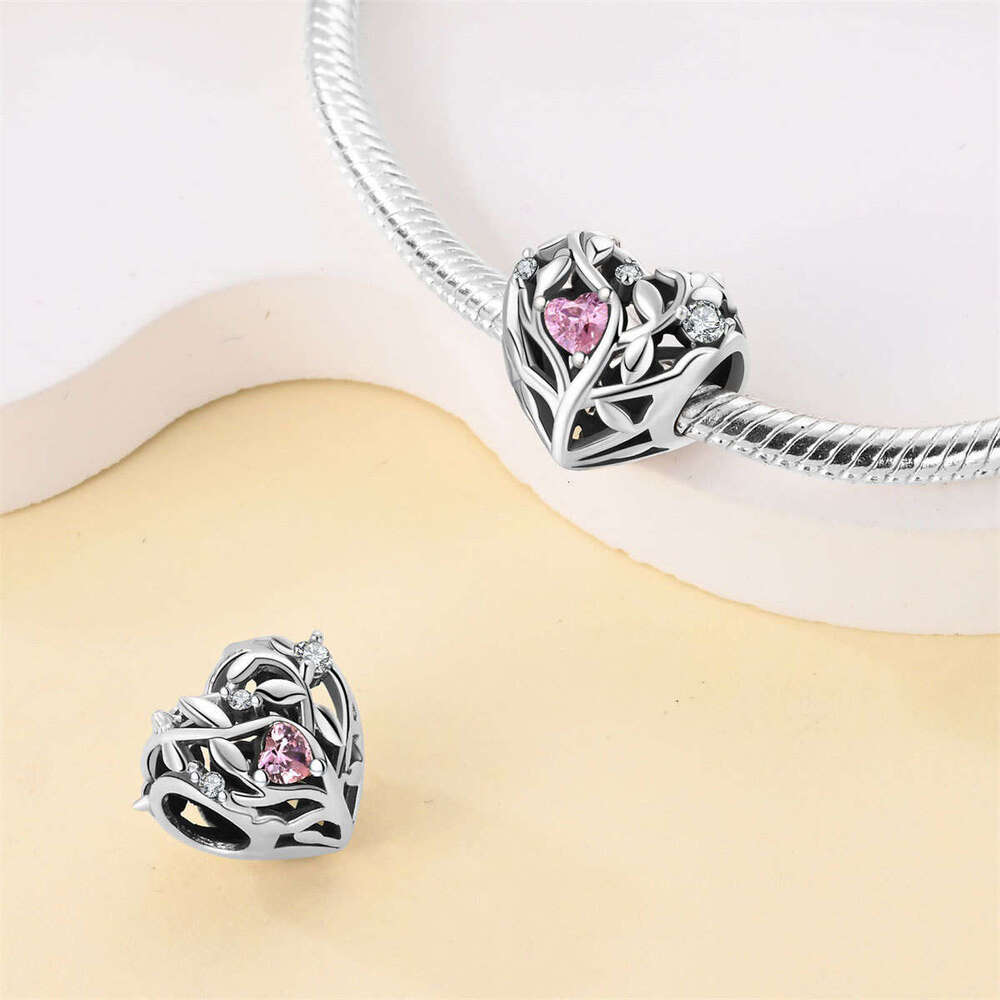 Hot Selling new 925 Sterling Silver heart charms accessories gratitude love blessings LOVE family string jewelry beads for women jewelry gift