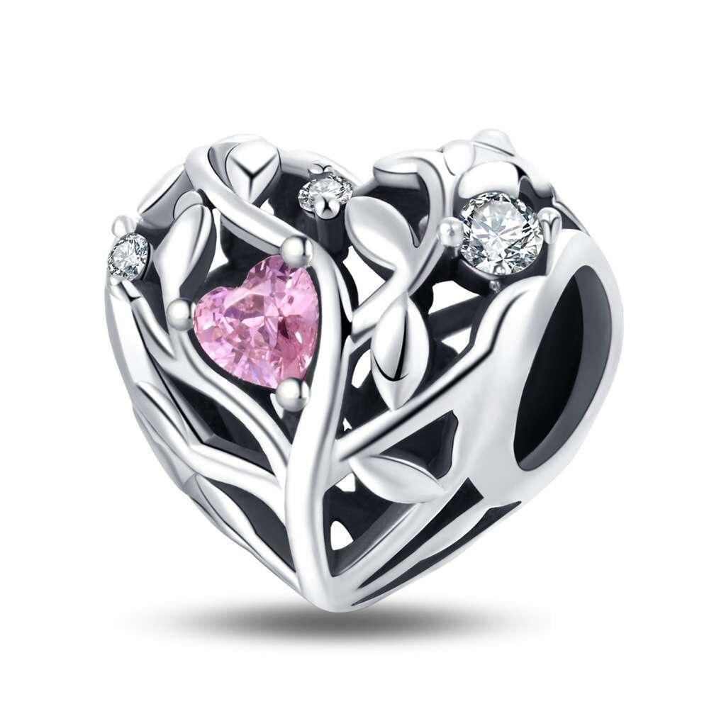 Hot Selling new 925 Sterling Silver heart charms accessories gratitude love blessings LOVE family string jewelry beads for women jewelry gift