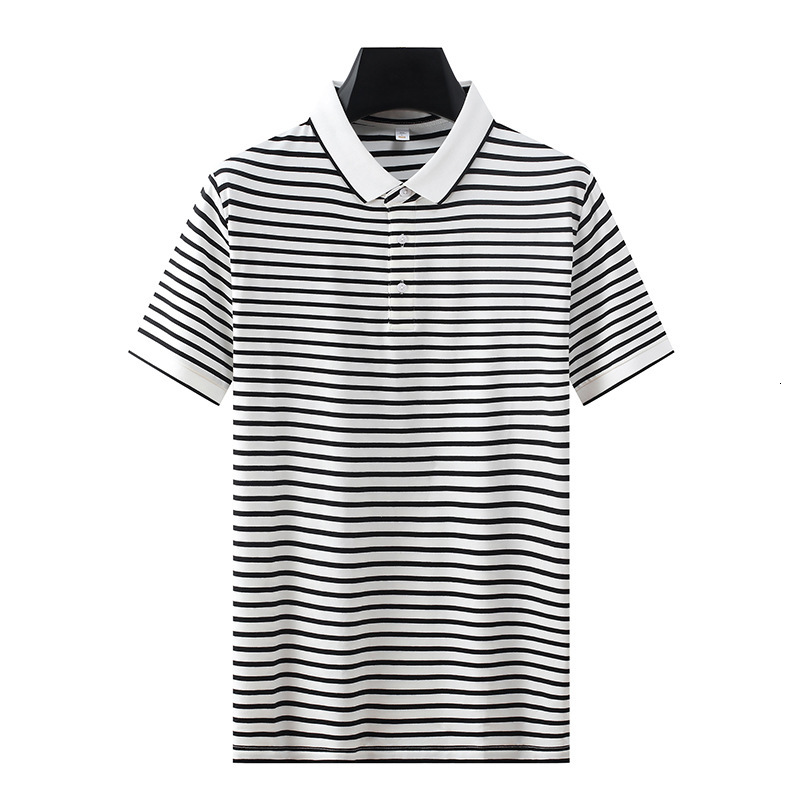 Striped short sleeved polo shirt men's summer new style, simple luxurious, with a lapel T-shirt for casual and business use tracksuit
