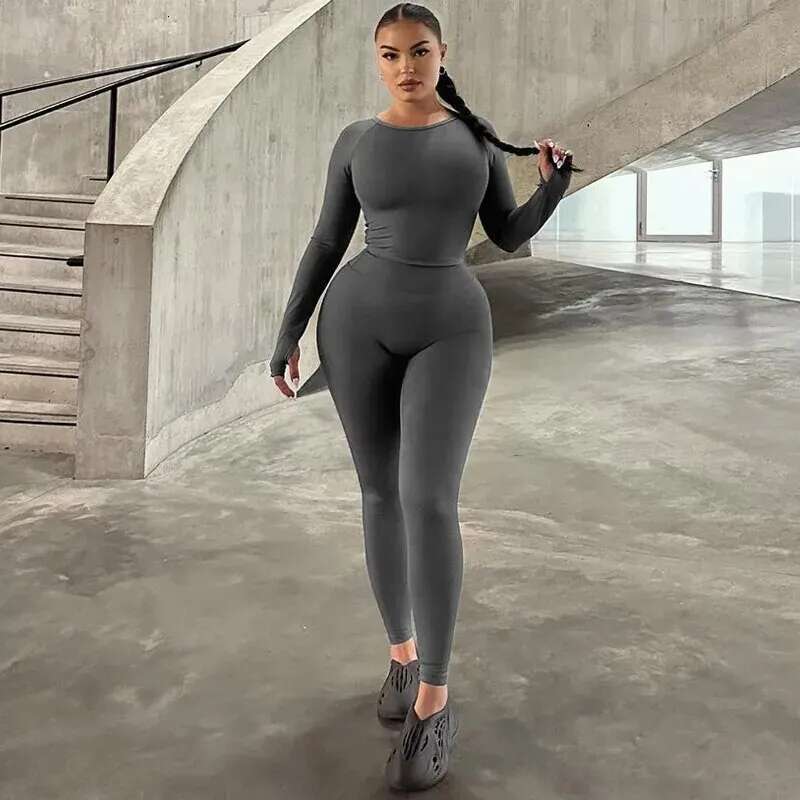 Dulzura Women 2024 Autumn Winter Sleeves Crop Tops Long Pants Two Piece Matching Sets Tracksuit Wholesale Items S3613114k