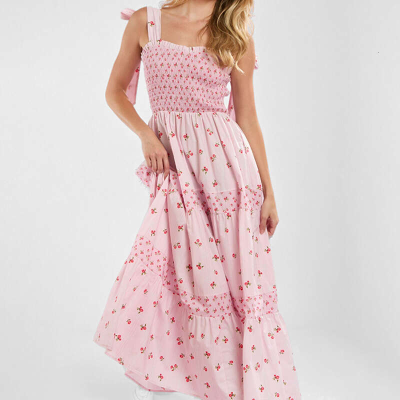 2025 Spring New Women's Dress With Elegant Strap, Fragmented Flowers And Sweet Wind For Women KLMY