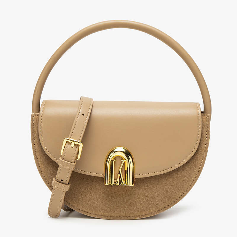 Women's Bags Handbag Genuine Leather Crossbody High-End And Niche Semi-Circular Bag, New Matte Fashionable Temperament, Women's Shoulder Bag
