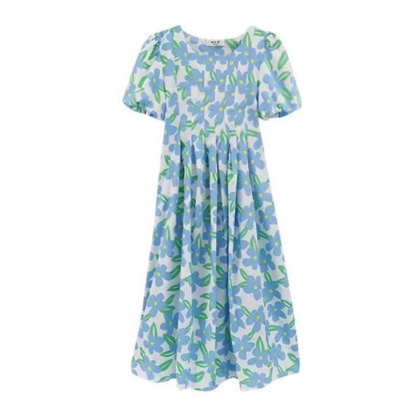 New Small Fresh Maternity Dress Summer Korean Loose Tide Mother French Maternity Printing Doll Printing Doll Dress Summer OutingT250311