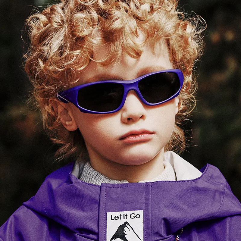Fashion Kids Silicone Frame TAC Polarized Sun Glasses Soft TR90 UV400 Wrap Around Sport Sunglasses for Boys Girls Shades 250311