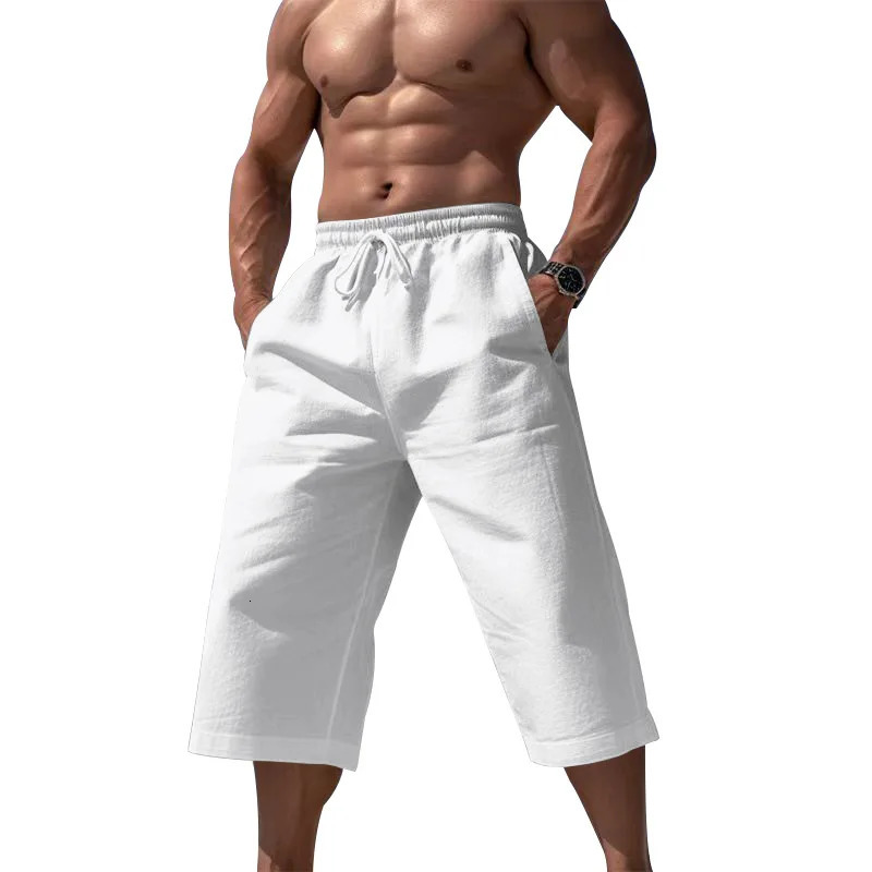 Summer selling loose and breathable cropped pants for men fashionable and casual breathable shorts 250310