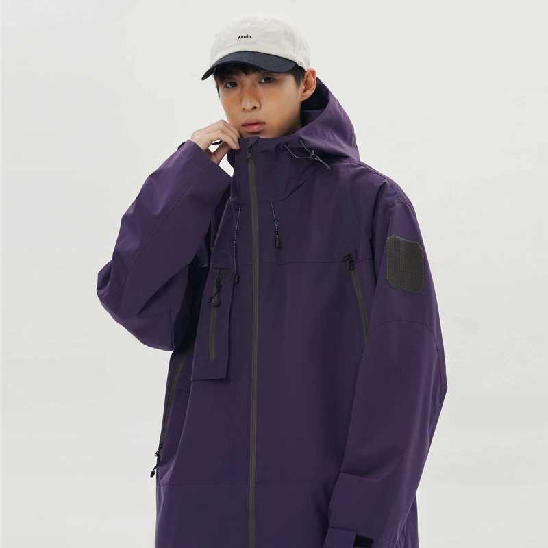 Hiking Jackets Men Waterproof Windproof Casual Hooded Outdoor Sports Clothes Hiking Coat Running Climbing Solid Color JacketT250311