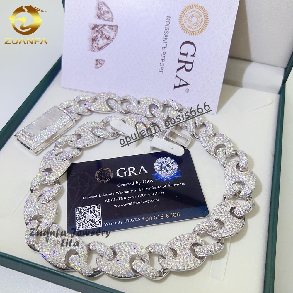 Hip Hop Jewelry Fashion New Design S925 Vvs Moissanite Diamond 20mm Miami Cuban Link Chain