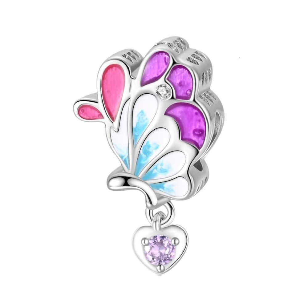 Fit European Style 925 Sterling silver Charms DIY Jewelry Accessories Romantic Love Butterfly Bracelet Pendant Beads