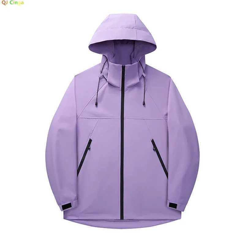 Purple Mens Long Sleeve Waterproof JacketFashion Casual Sweatshirt Green Yellow Black Coat2025 NewT250311