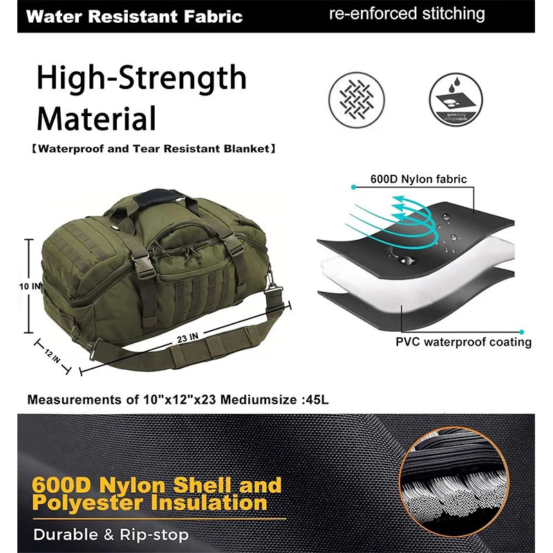 Outdoor Travel Bag Multifunctional Camouflage Bags Sports Handbag Hiking CrossCountry Backpack Large Capacity Daypack 250311