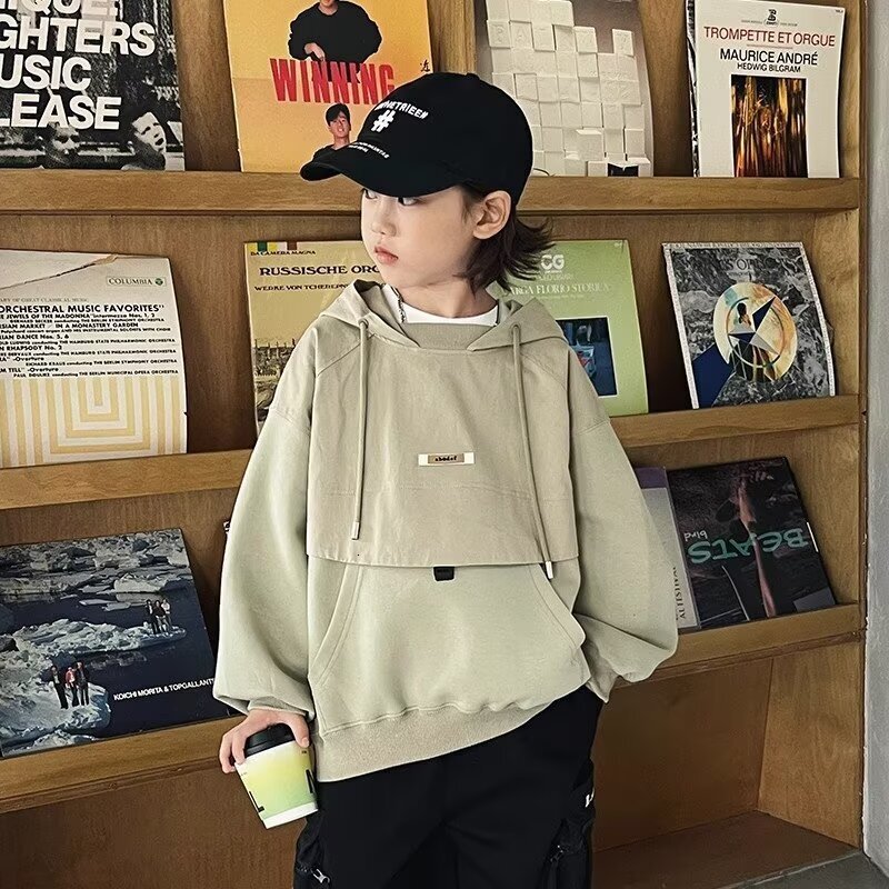 Ddmyshoesvip Boys Hoodie Spring And New Casual Sports Hooded Top Autumn Clothing Big Children S Fashion Brand