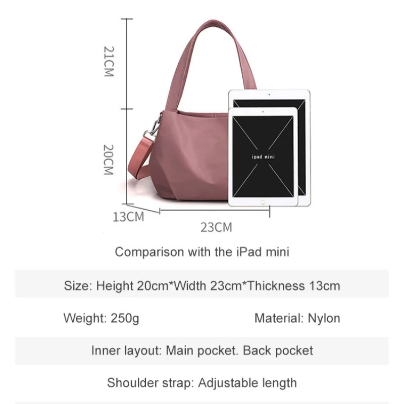 Fashion Nylon Cloth Bag Trend Single Shoulder Crossbody Lightweight and Versatile Casual Small Fresh 250311