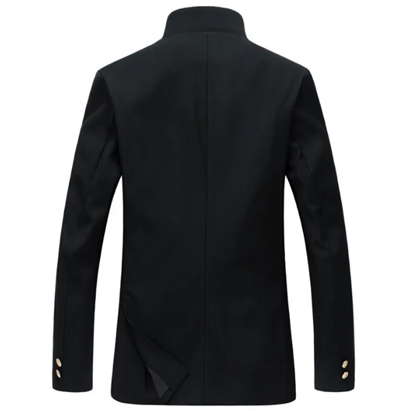 2024 Mens Black Slim Tunic Jacket Single Breasted Blazer Japanese School Uniform College Coat 250226