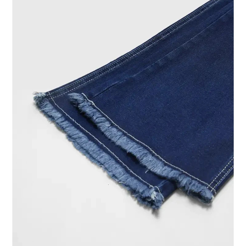 Huangs Sexy Butt Lifting Cargo Denim Chaps High Stretchy Slim Fit Raw Hem Bootcut Ladies Jeans Mid Waist Womens Pants T43 250311
