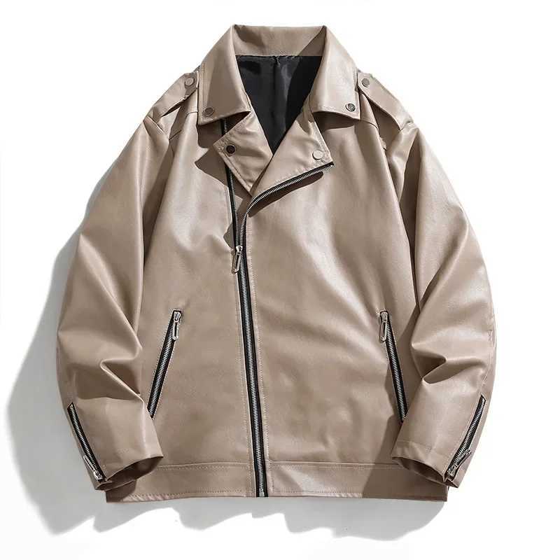 Couples Version Loose Fit Leather Jacket Unisex Biker Gear Hip Hop Streetwear For Men Women Direct From ManufacturerT250311