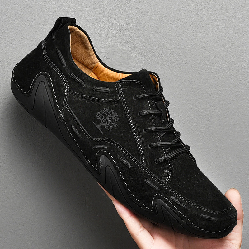 2025 Casual Fashion Trend Shoe Design Master Men's Single Shoes Outdoor Sports Pigskin Bean Shoes High-end Atmosphere
