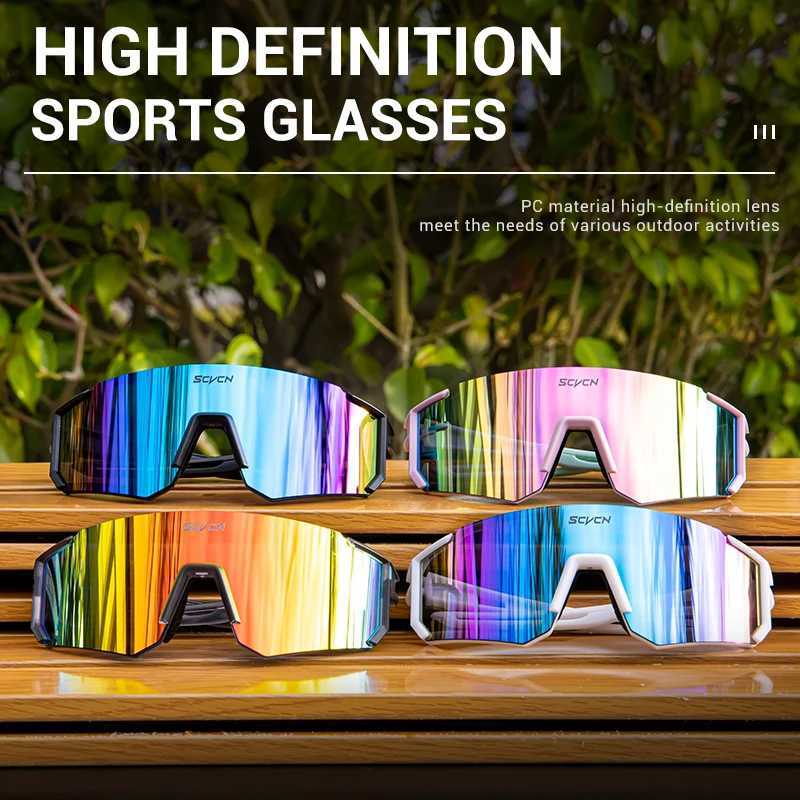 SCVCN Cycling Glasses Outdoor Sports Running Bicycle Sunglasses Men MTB Cycling Glasses UV400 Women Road Bike Glasses X250311