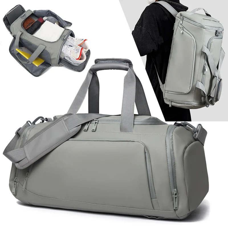 Men Travel Backpacks Multifunctional Luggage Storage Bag Waterproof Shoulder Bags with Shoe Pocket Wet Dry Separation Gym Packs 250311