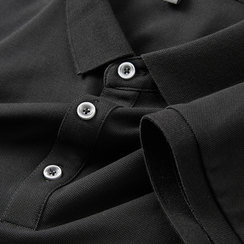 Ribbed collar short sleeved polo shirt for business and leisure, light luxury men's clothing, 2025 summer new cool T-shirt tracksuit