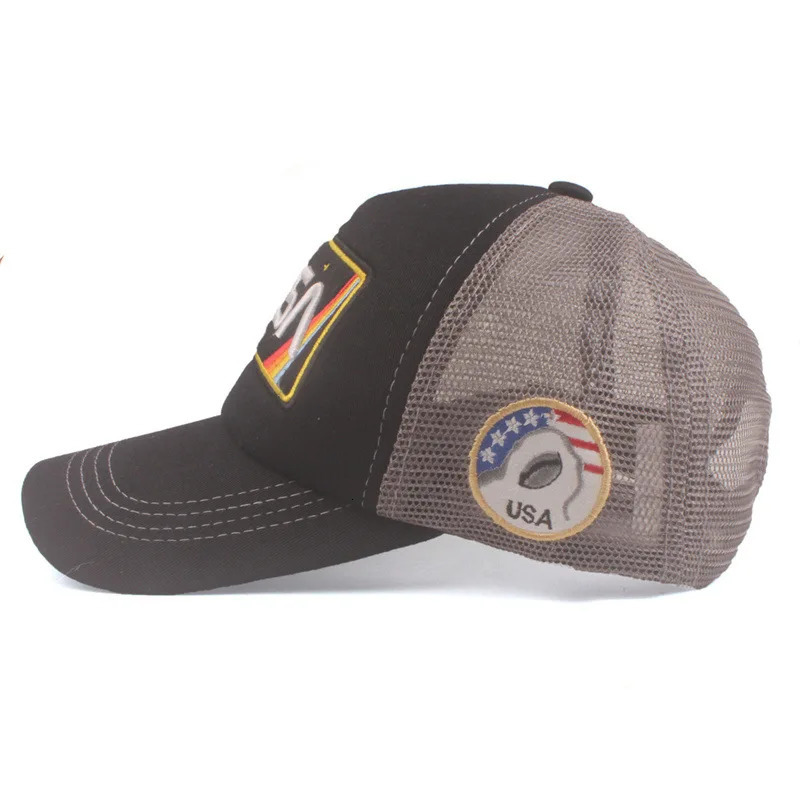 3D Embroidered Mesh Baseball Cap Cotton Mens Splicing 250311