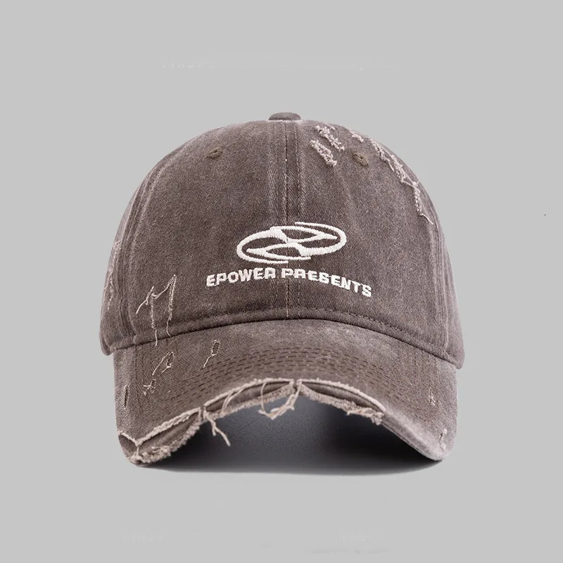 American Retro Washed Distressed Womens Baseball Cap Face Slimming Japanese Style Summer Sun Protection Hat with Letter n 250311