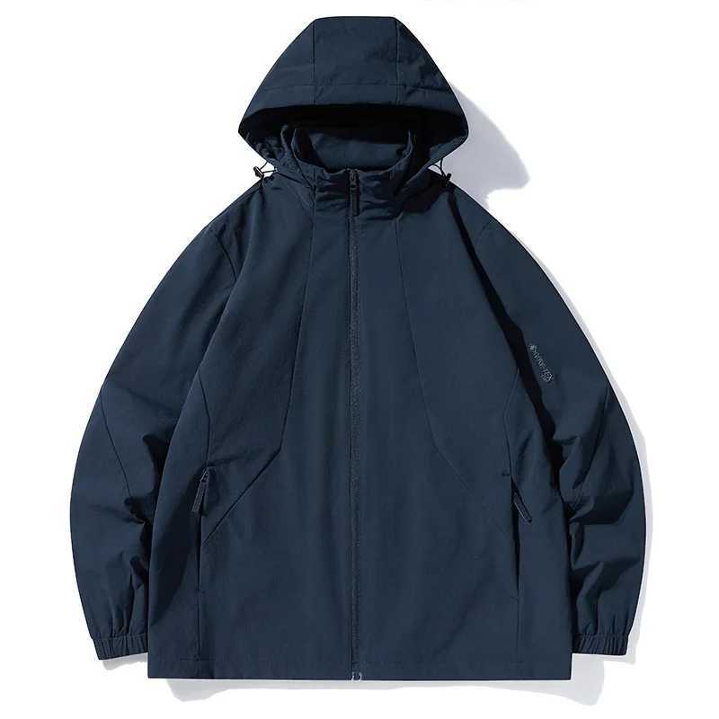 Elastic Jacket for Mens Spring and Autumn Sports and Leisure Cardigan Trendy Hooded Single Jacket Summer Thin JacketT250311