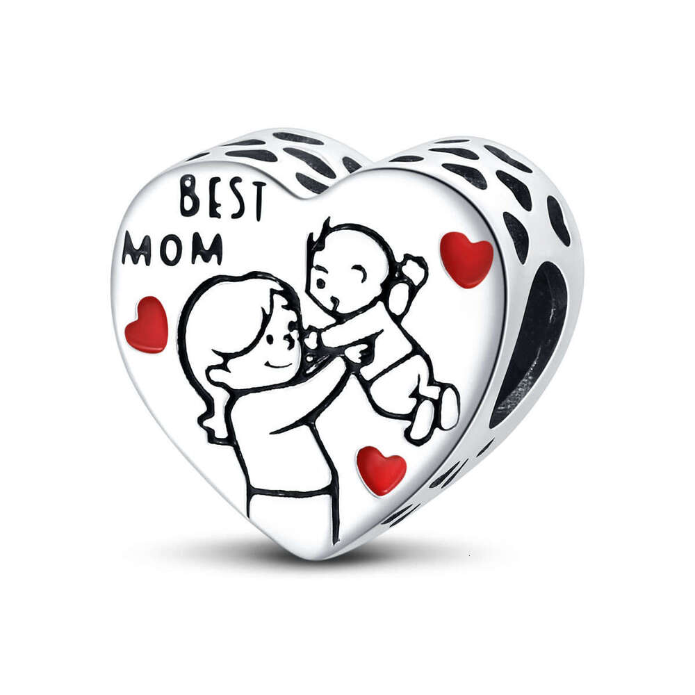 Hot Selling new 925 Sterling Silver heart charms accessories gratitude love blessings LOVE family string jewelry beads for women jewelry gift