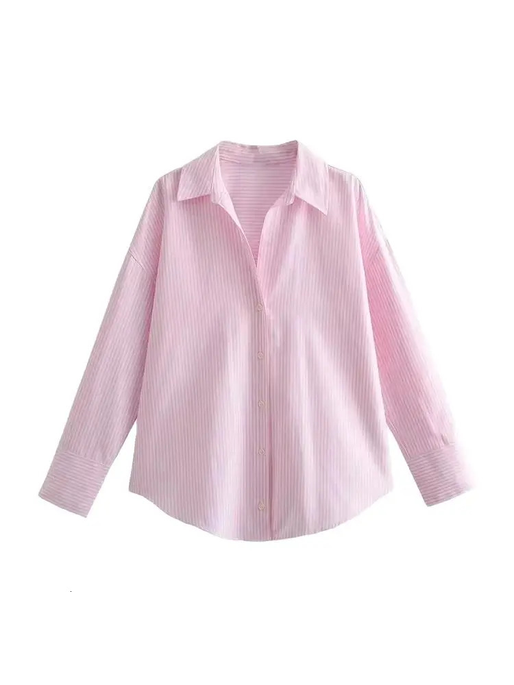 TRZALoose Asymmetric Shirts for Women Long Sleeve Front Button Female Blouses Chic Tops Fashion 250311