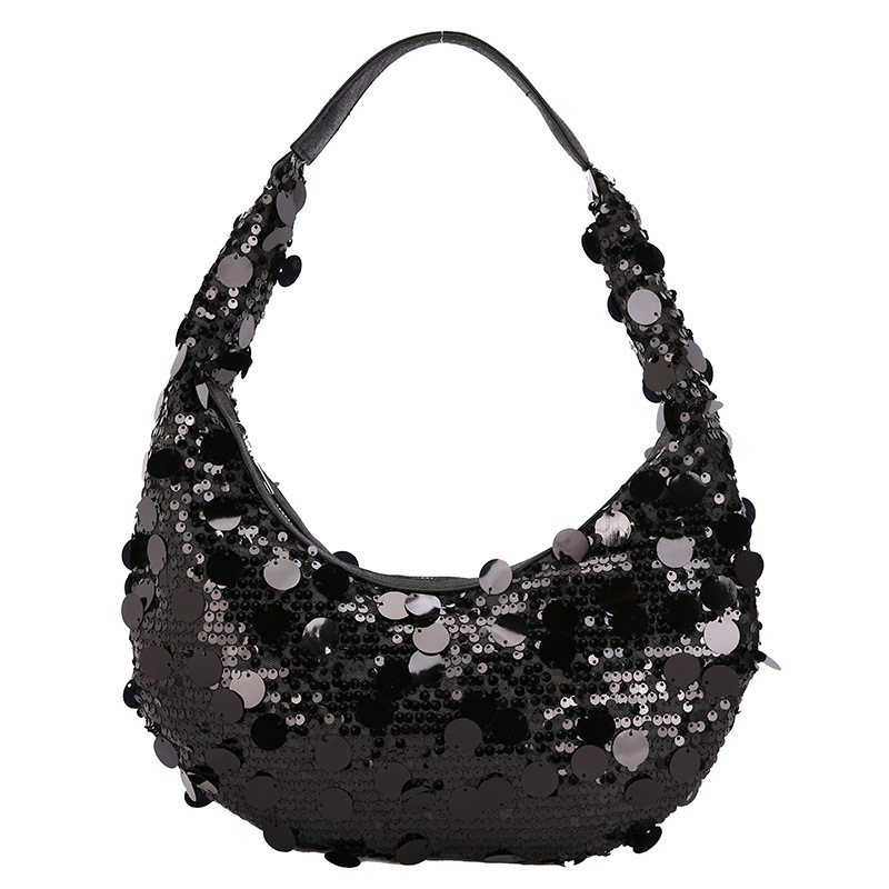 Internet Celebrity Armpit For Women 2024 New Fashion Sequin Dazzling Western Same Style Single Shoulder Dumpling Bag