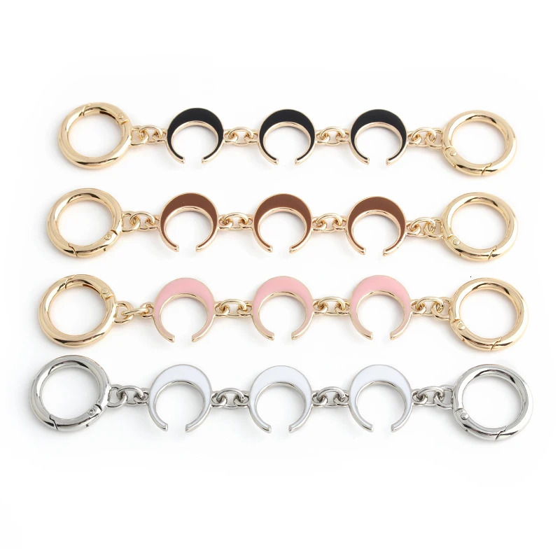 1PC Moon Shape Wallet Shoulder Bag Extension Chain with Alloy Spring Door Knocker for Underarm Replacement Accessories 250311