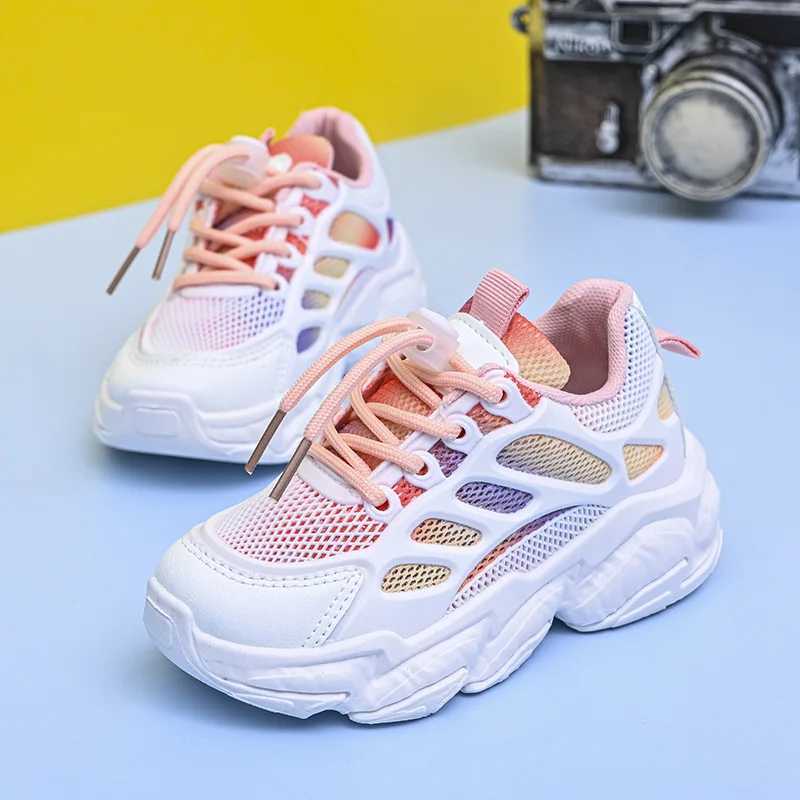 Children Girls Boys Breathable Mesh Sneakers Anti-slip Boys Girls Casual Soft Bottom Shoes Handsome Fashion Students ShoesXJ250311