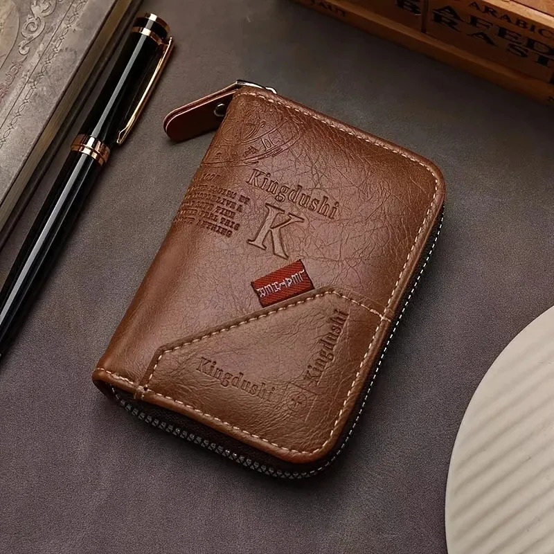 Vintage Style Compact PU Leather Wallet Multiple Card Slots Portable Credit Holder 250311