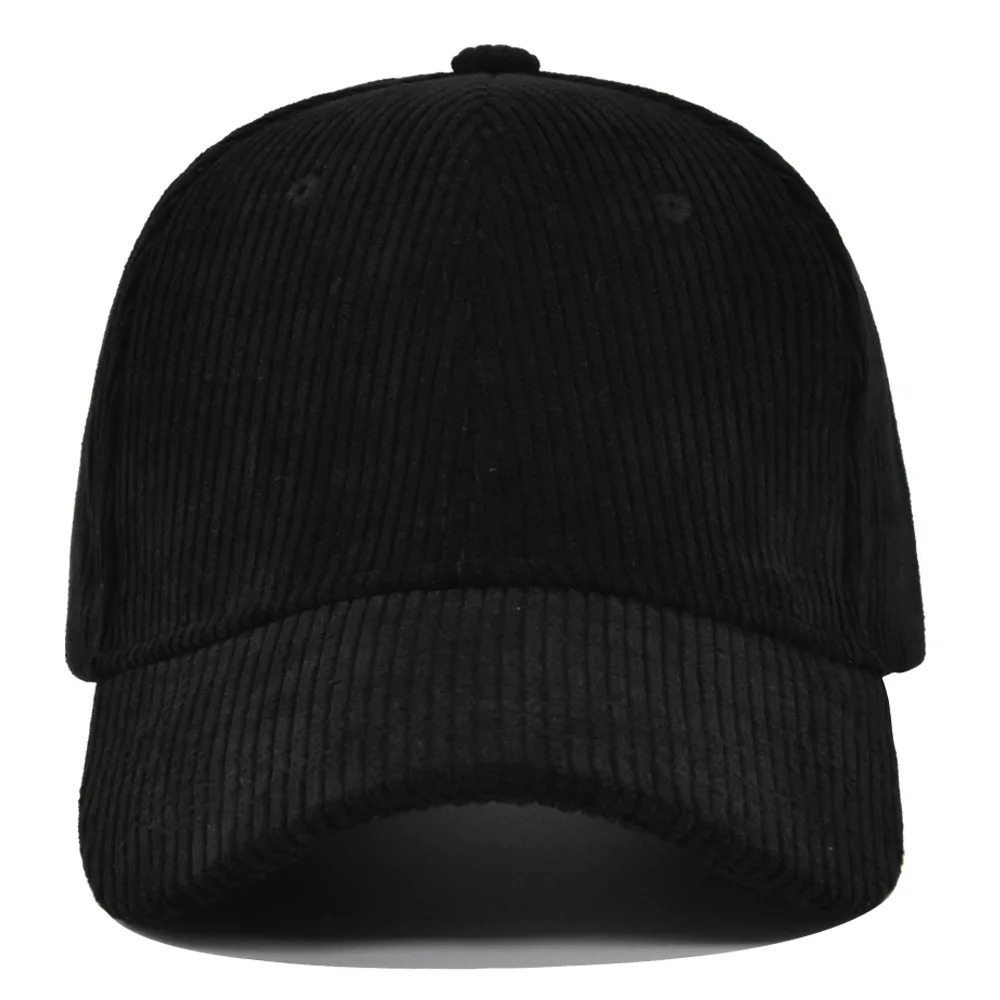 Solid Corduroy 100% pure cotton retro unisex baseball adjustable polo truck cap 250311