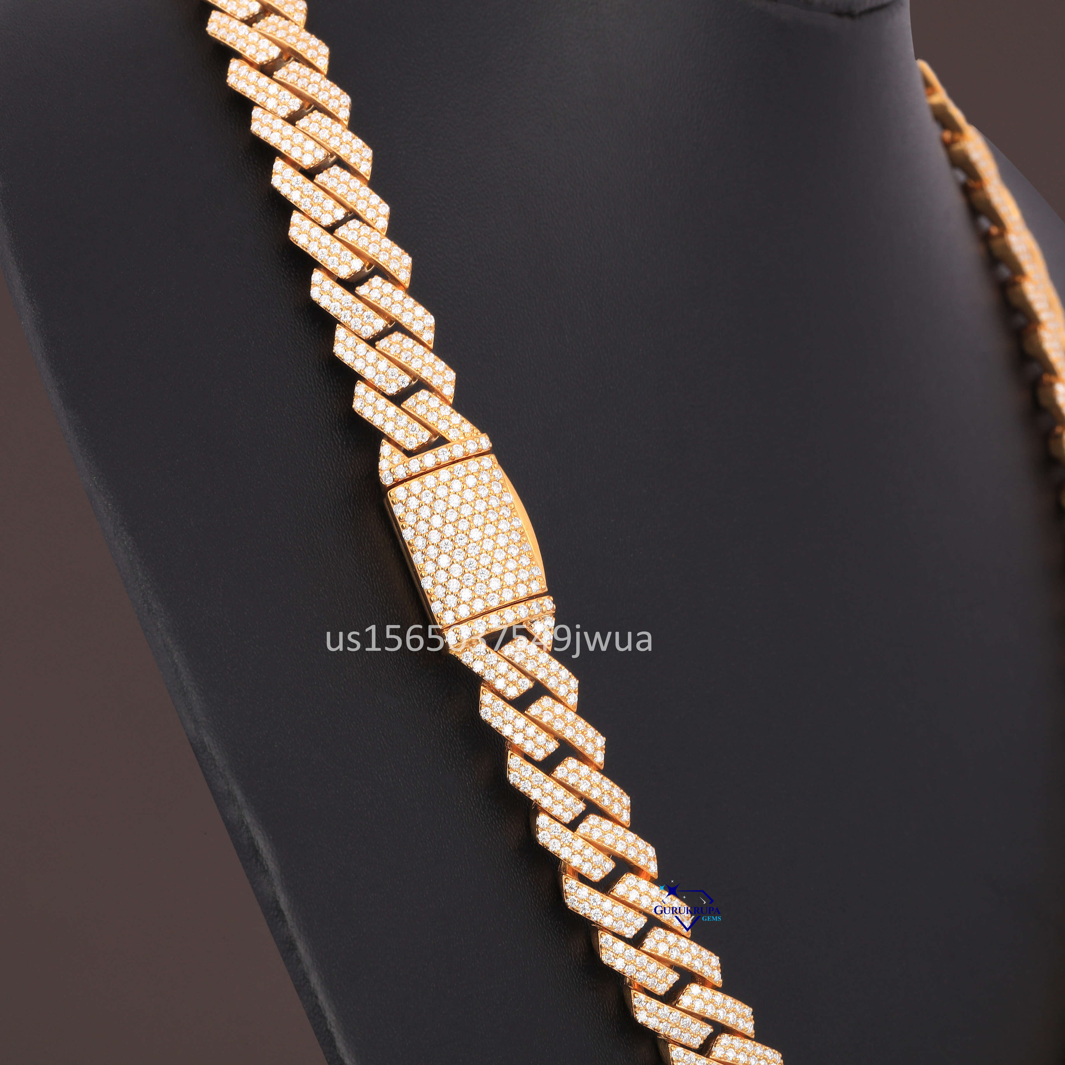 Wholesale Custom 14k Real Solid Yellow Gold Miami Cuban k Moissanite Dia Chain for Rappers Man Women Necklace