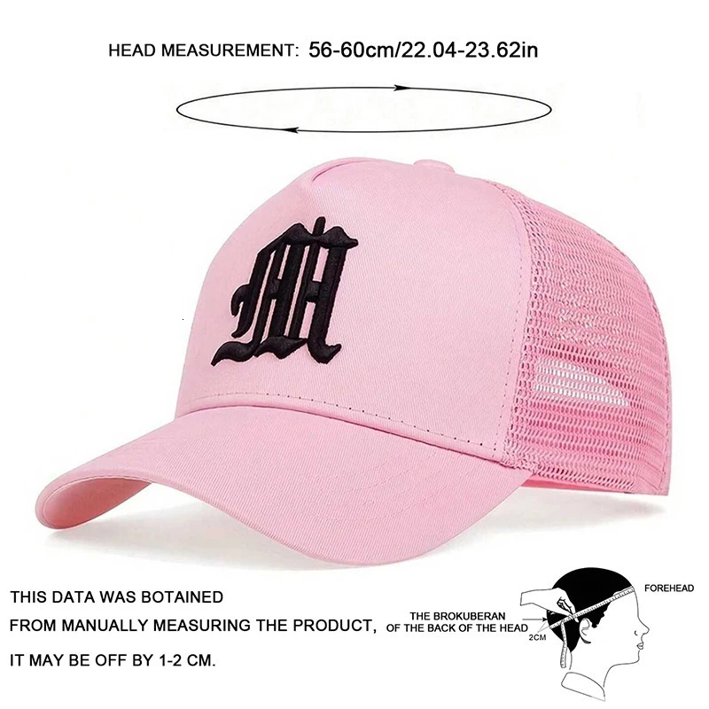 Unisex M Letter Embroidery Baseball Net Caps Hip Hop Cap Spring Summer Outdoor Adjustable Casual Hats Sunscreen Hat 250311