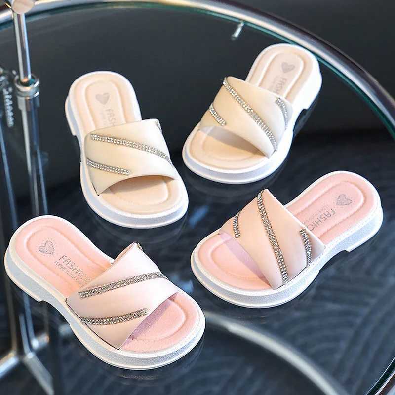 Hot girl slippers summer integrated forming flat super soft childrens kindergarten slippersT250311