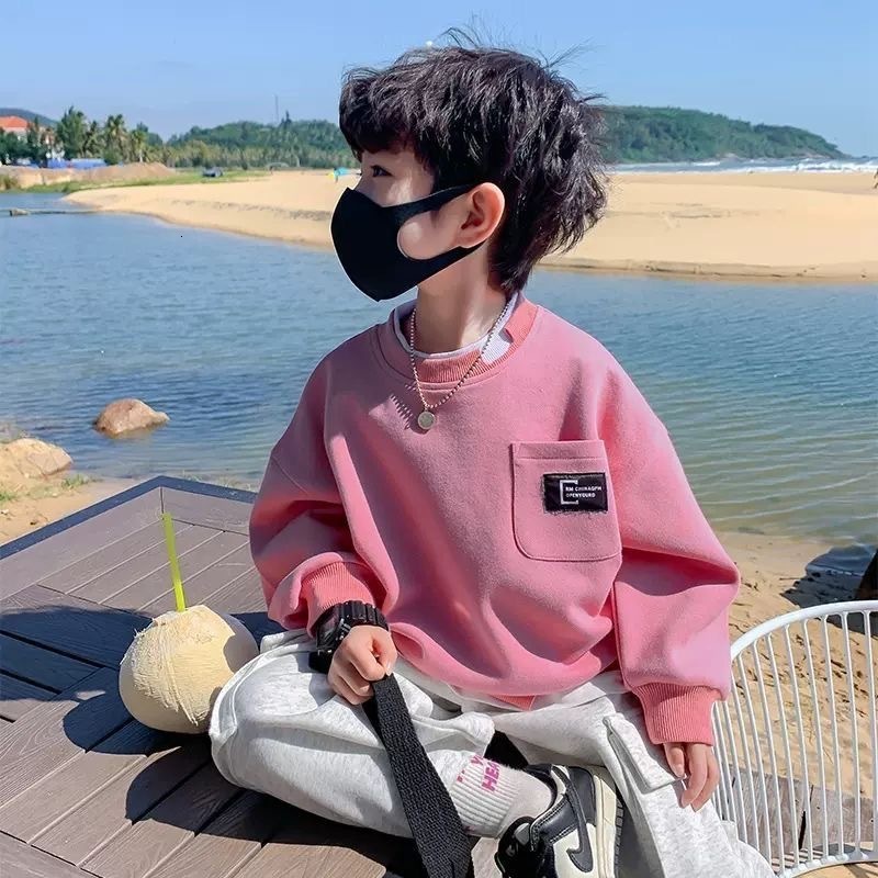 Ddmyshoesvip Boys Hoodie For Spring And Autumn New Style Children S Long Sleeved T Shirt Fake Two Piece Outfit Handsome Korean Fashion Brand Top