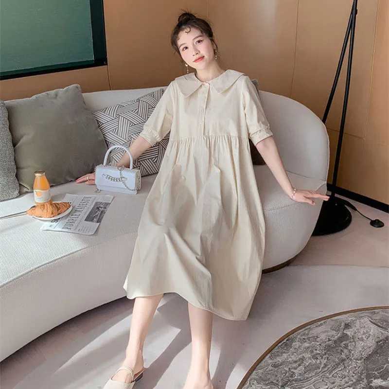 Spring Summer Maternity Dresses New Plus Size Maternity Loose Slim Dresses Maternity Summer Ladies Short Sleeve DressesT250311