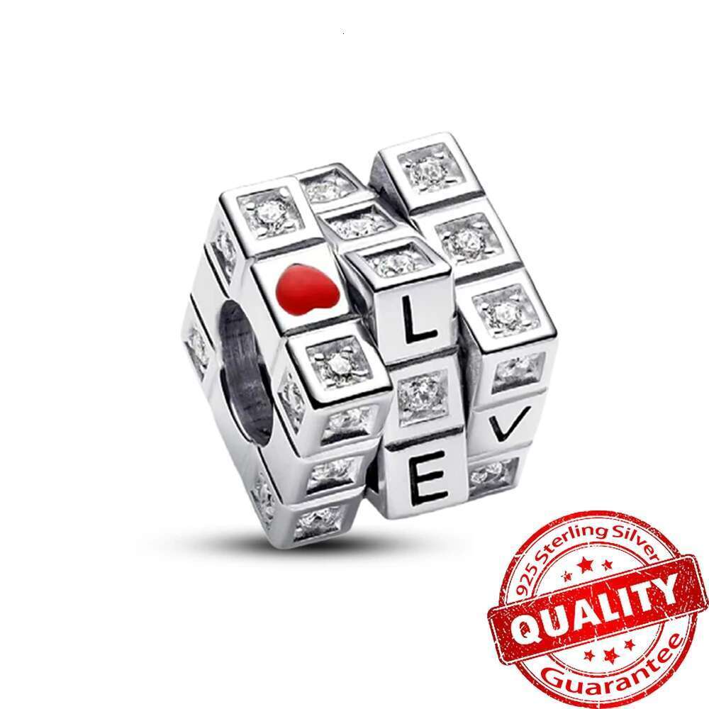 2025 Mother's day Amazing New 925 Sterling Silver Charms Love Mom Daughter Pink Charm Bead Fit S925 Snake Bracelet DIY Valentine's Day Jewel