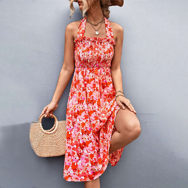 2025 Women's Fragmented Flower Waist French Strap Skirt Fashion Sexy Dress Female 661 KLMY