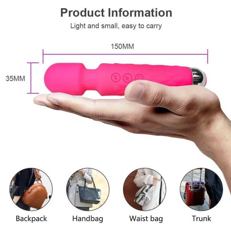 Mini Powerful Vibrator Magic Wand Female G-Spot Massager USB Charging Adult Sex Products Female Sex ToysXJ250311