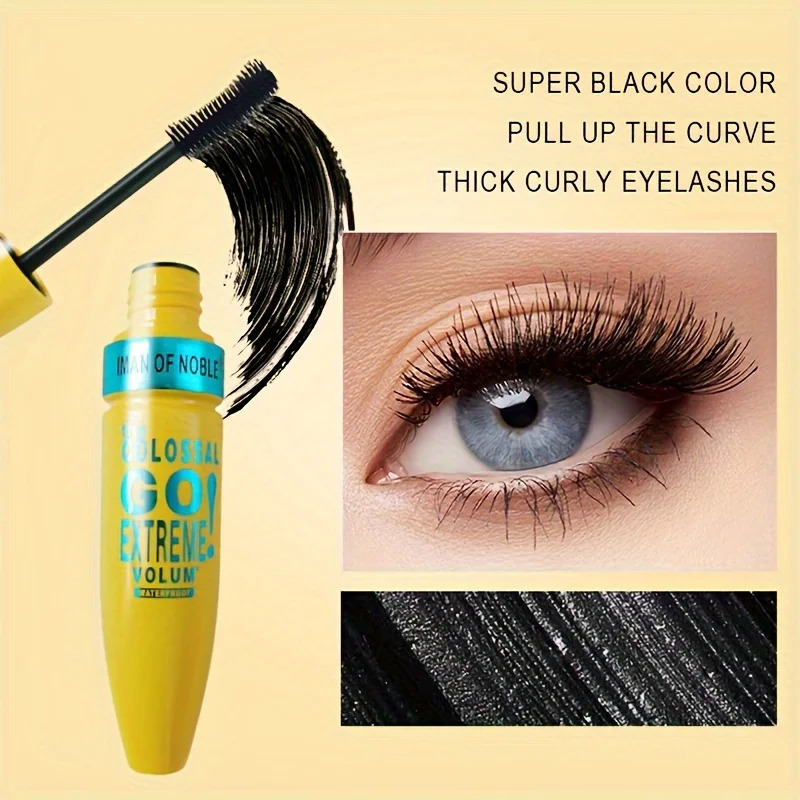 2PCS Ultra Black Mascara Eyeliner Set with Thick Curly Eyelashes and Long Eyelashes 250311