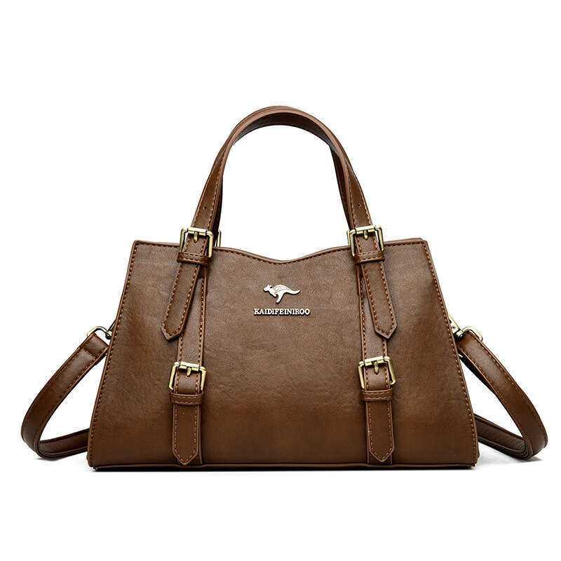 2025 New Soft Leather Handbag for Women's Simple Commuting, Large Capacity Tote Bag, Single Shoulder Crossbody Bag