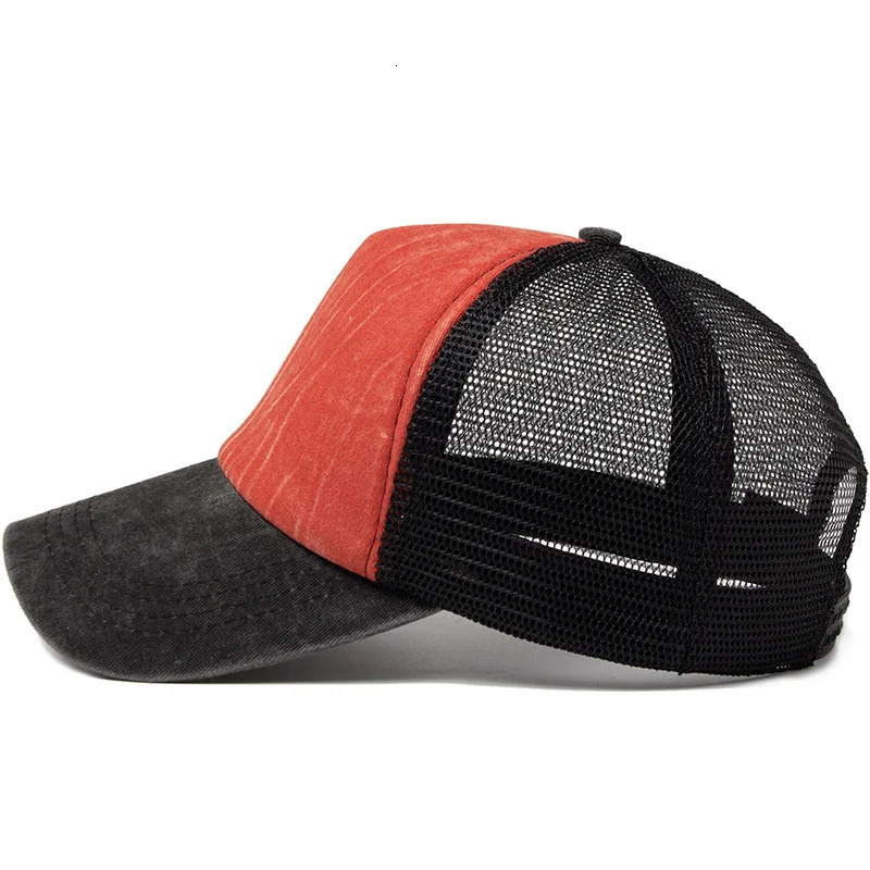 1 baseball cap mens summer breathable mesh sun hat unisex cotton buckle truck liner 250311