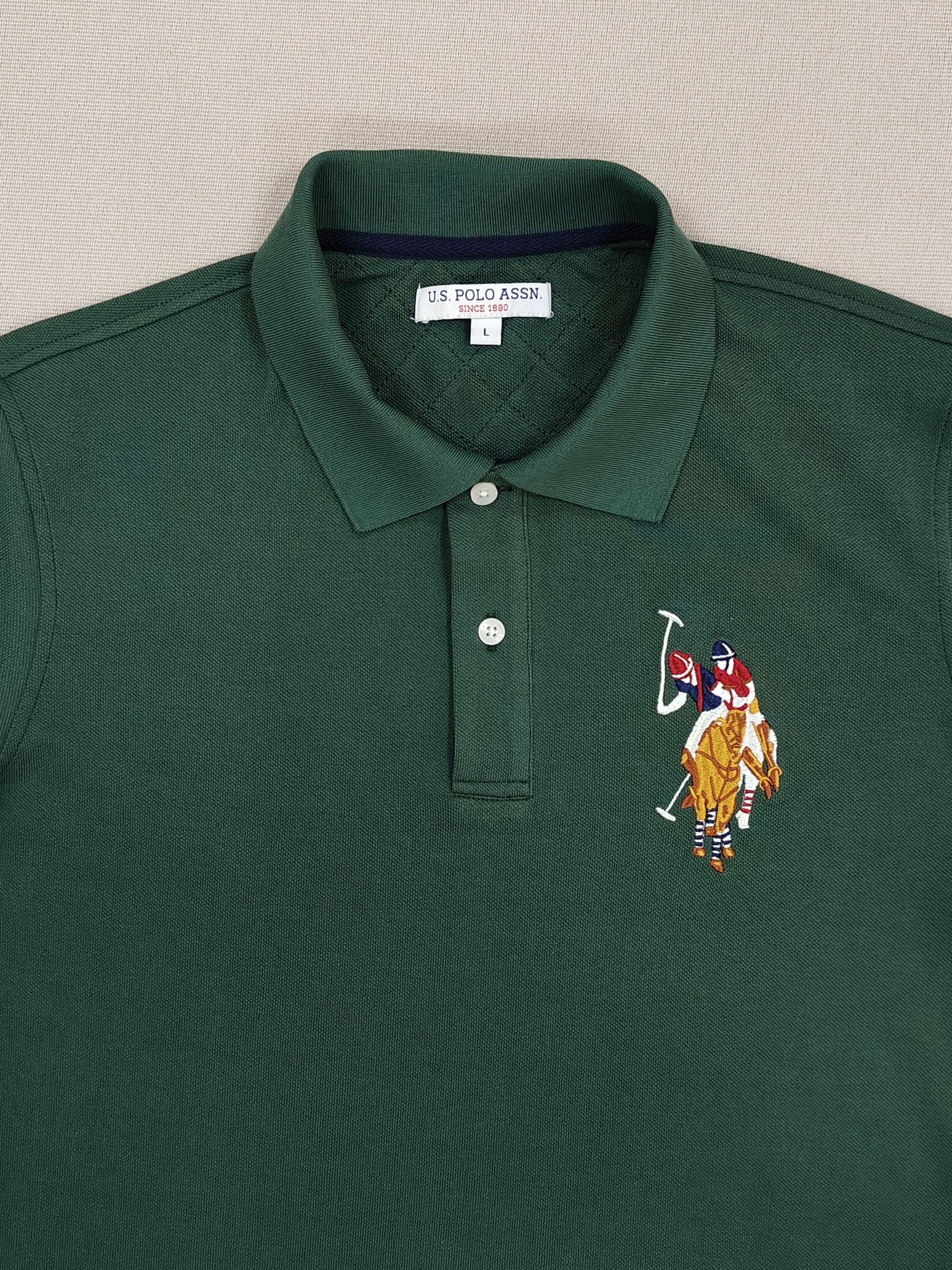 Men's Dark Green Classic Polo Shirt Embroidery Solid Tees Short Sleeves Casual T-shirt Loose Tops for Wholesale In Stock