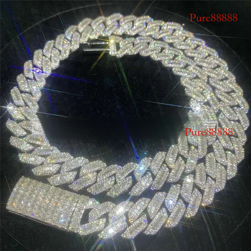 Best Seller Maipai 15mm Square Claw Embedded Rhie S Sier Cuban Chain Hip Hop Necklace For Men And Women