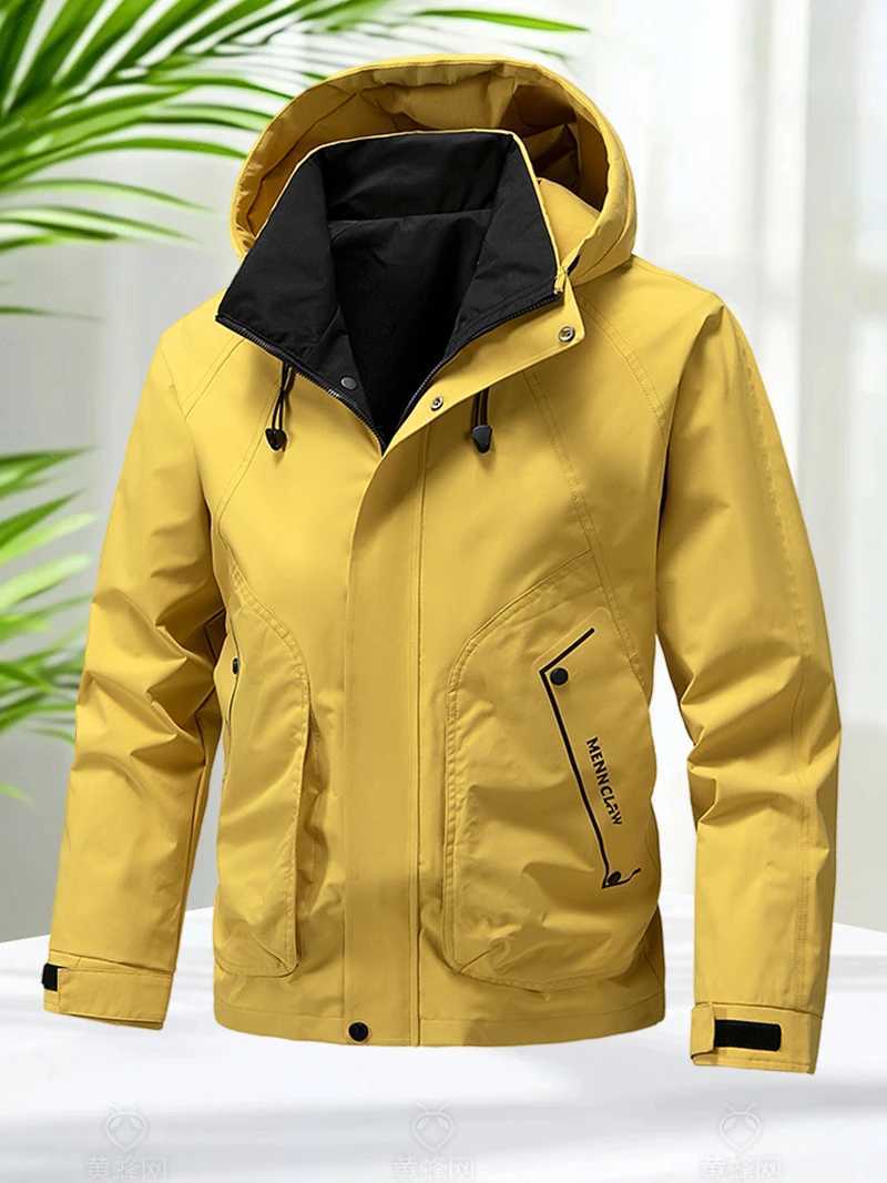 Hiking Jacket Men Waterproof Hooded Zip Up Jacket Lightweight Spring and Autumn Outerwear Coats Men Camping Trekking ClothesT250311