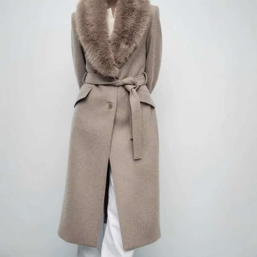 Winter Style Street Fashion 2024 Lapel New Product Long Woolen Coat Jacket Women's Clothing